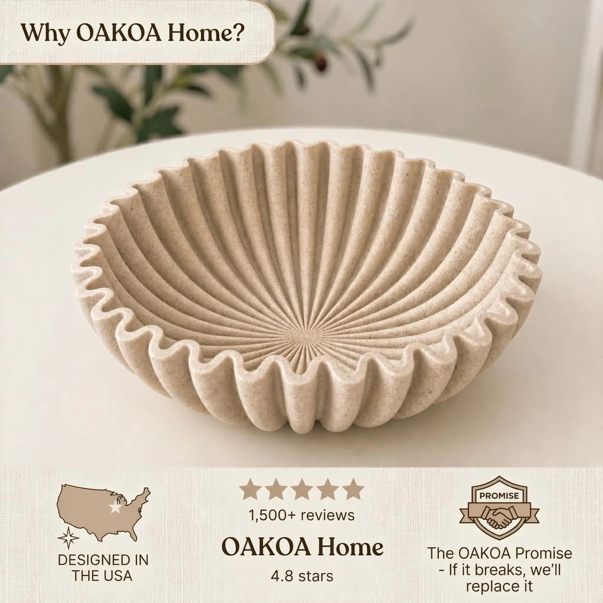 Large Decorative Bowl for Home Decor