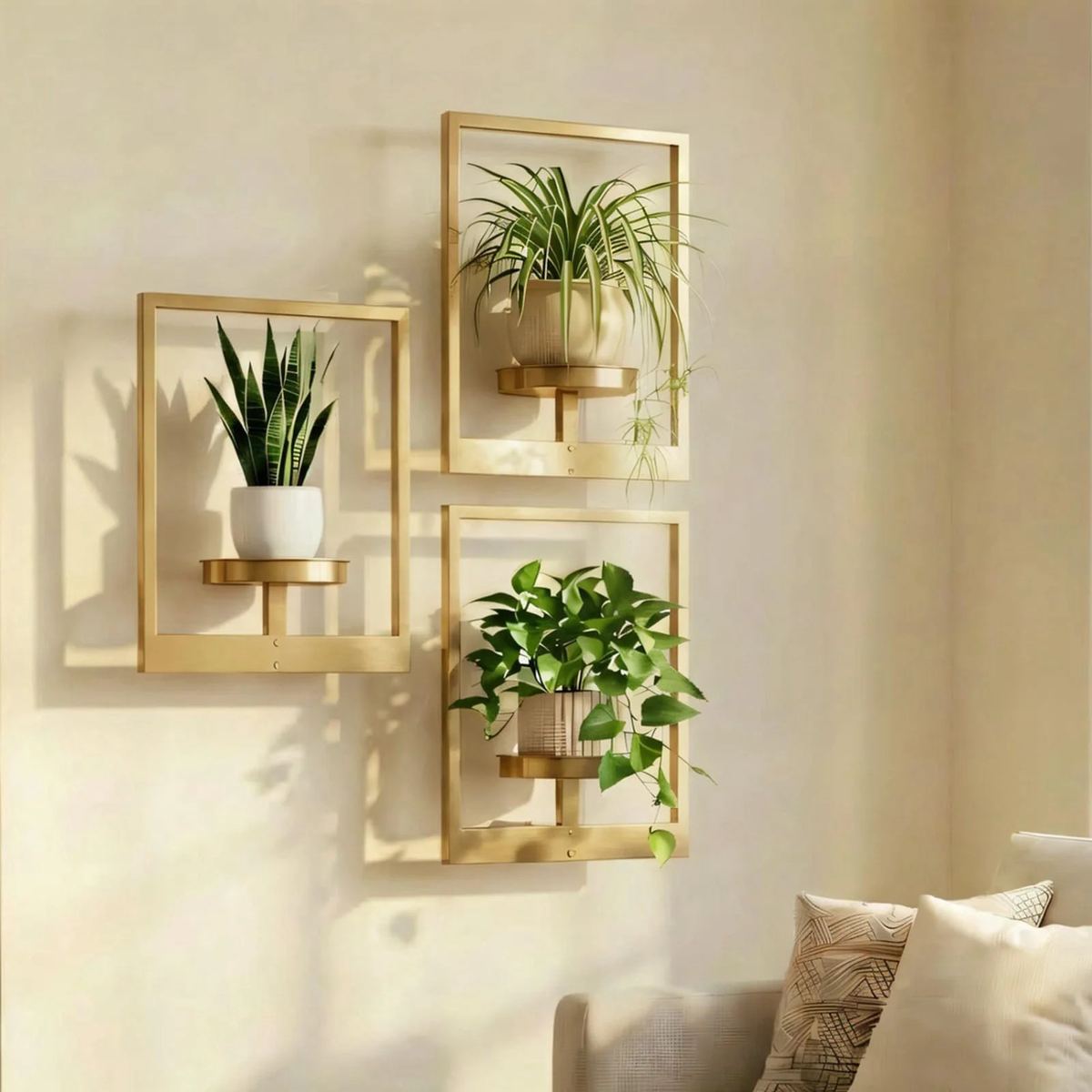 Picture Frame Wall Planters Set of 3 Modern Metal Hanging