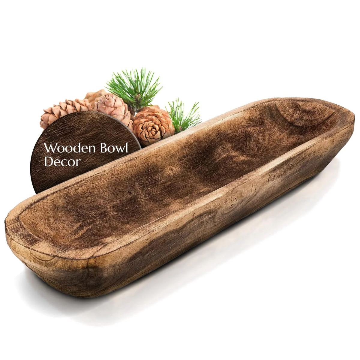 FANDOS Wooden Dough Bowl for Decor