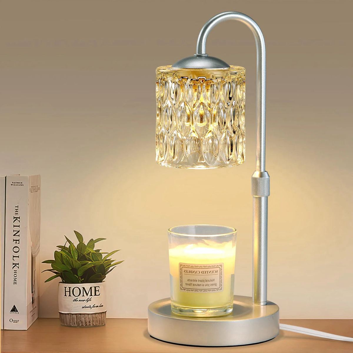 Dimmable Candle Warmer Lamp with Timer Height Adjustable