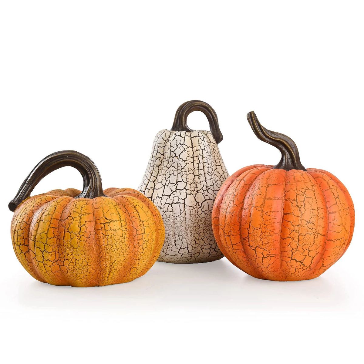 Valery Madelyn Fall Pumpkin Table Decor Cracked Pumpkin