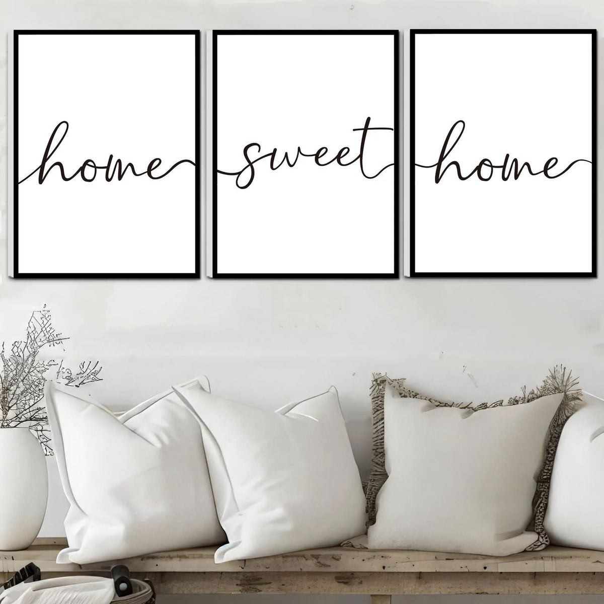FRAMED Home Sweet Home Wall Art Modern Home Sweet Home Sign