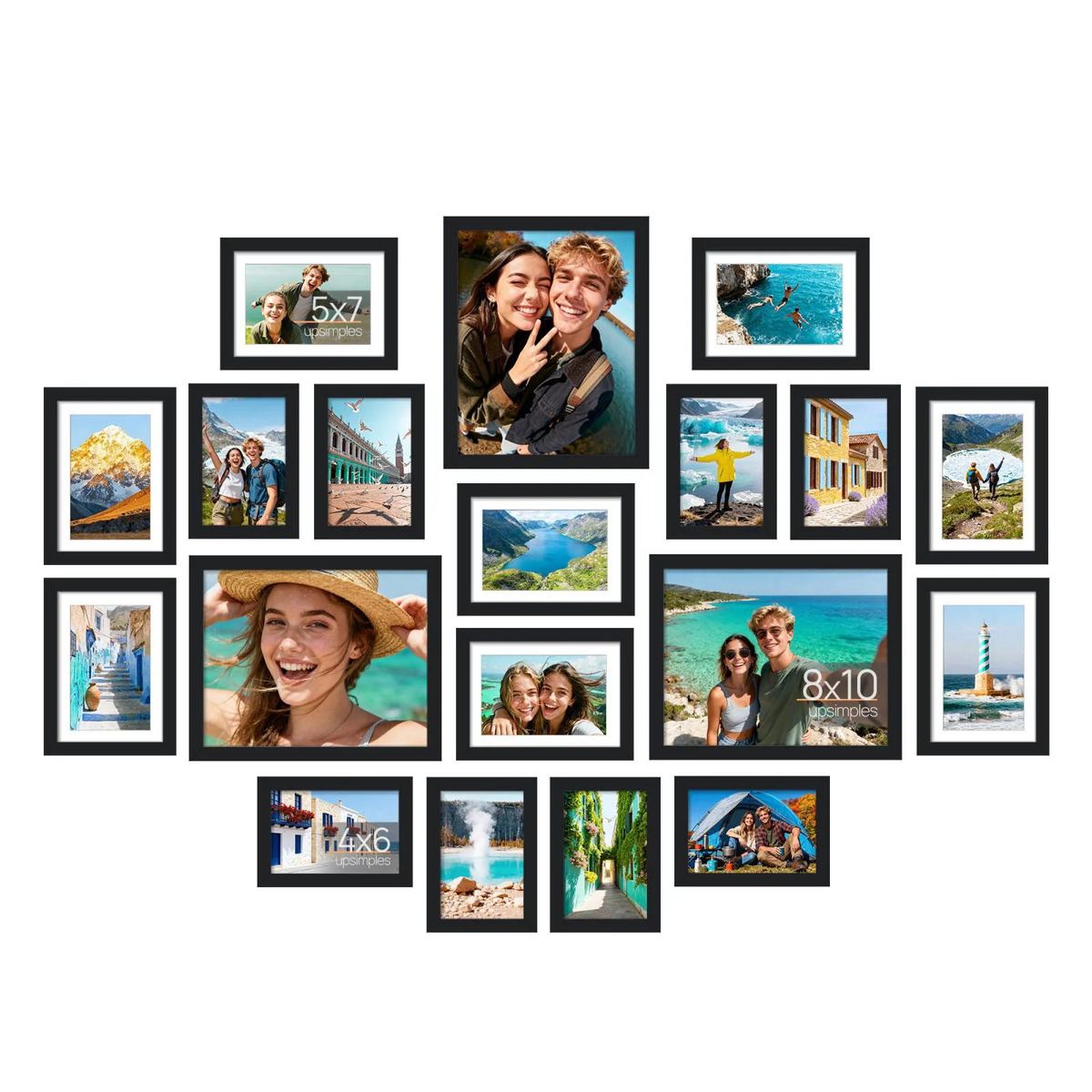 upsimples Picture Frames set of 19 Including 8x10 5x7 4x6