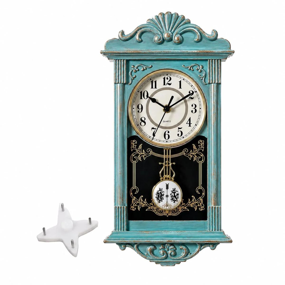 Clockswise Vintage Grandfather Style Wall Clock with Wood
