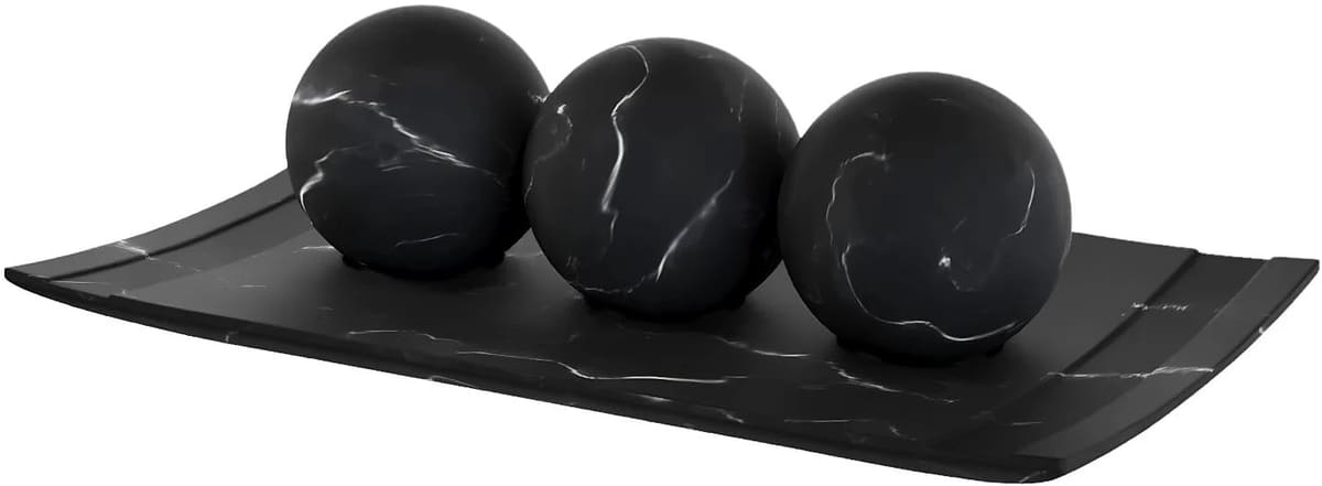 Creative Scents Black Marble Look Home Decor Bowl and Orb