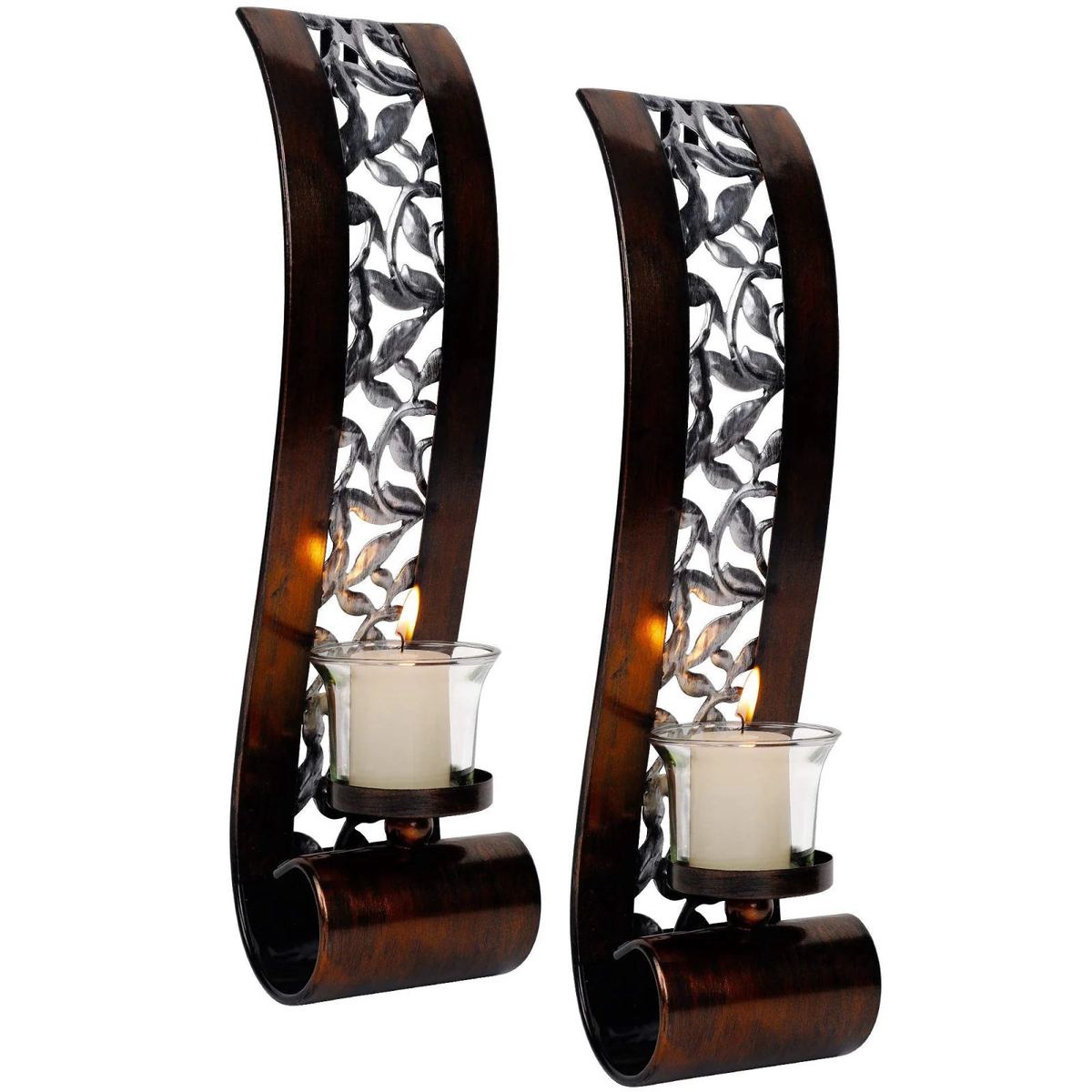 Shelving Solution Wall Sconce 14 4 x 3 5 Inch with Tea Light