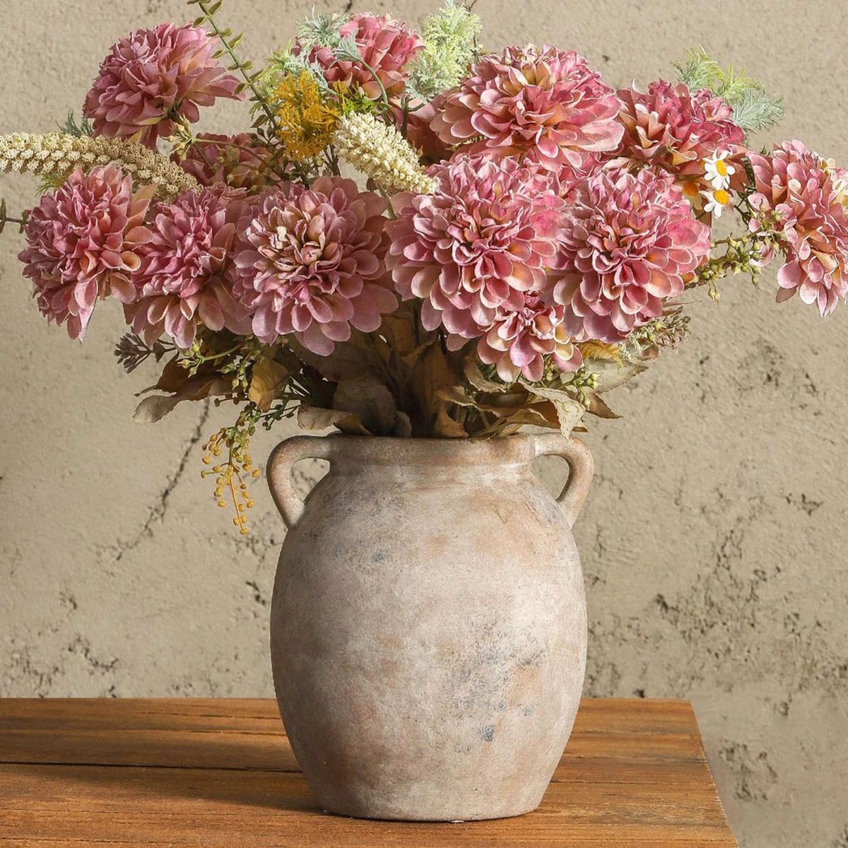 Dobbyby Ceramic Flower Vase 7 6 inch Farmhouse Rustic Vase