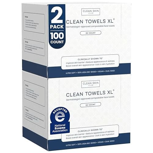 Clean Skin Club Clean Towels XL 100 USDA Biobased Face Towel