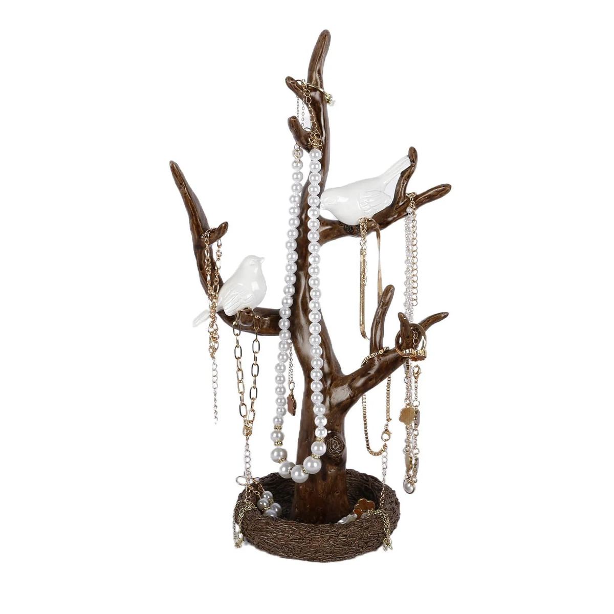 Retro Branch Jewelry Rack Stand Display Birds Tree Tower