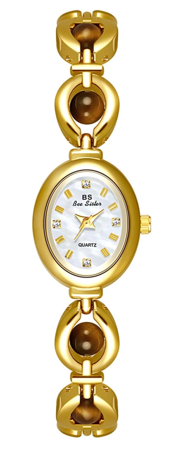 Gosasa Elegant Pearl Watch for Women Dainty Oval Bracelet