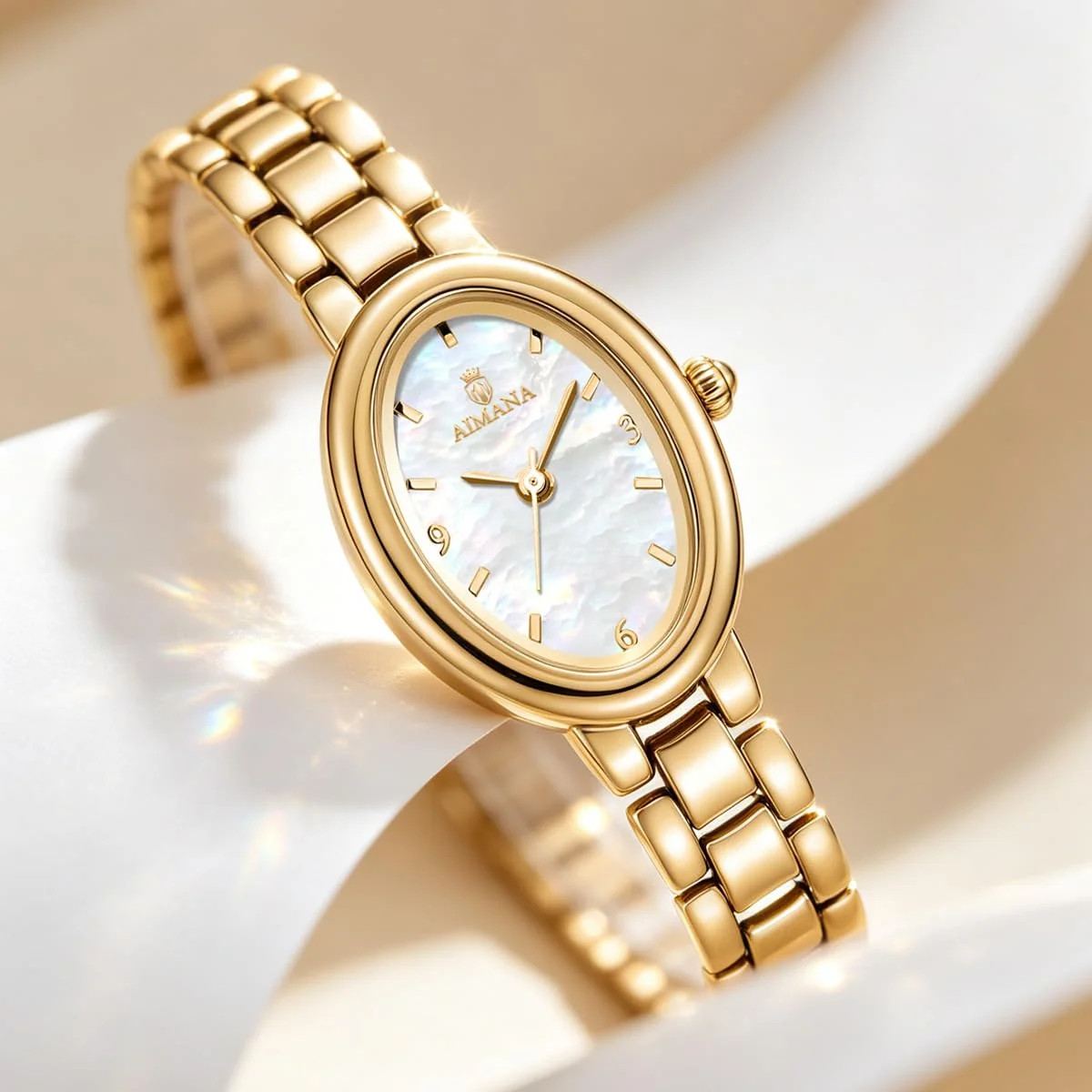 MASTOP Women s Oval Bracelet Watch Stainless Steel Easy Read