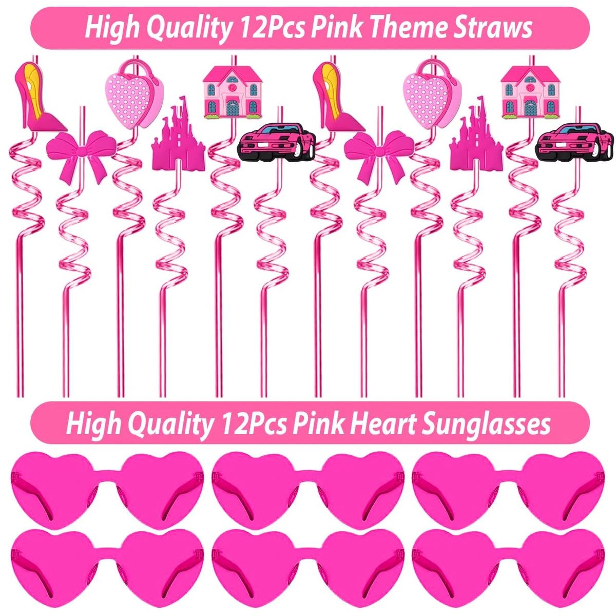 220PCS Pink Party Favors Kit for Girls Birthday Supplies