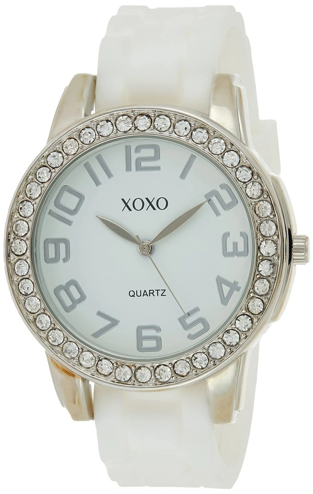 XOXO Women s Silver Tone Analog Watch with Crystal Accent