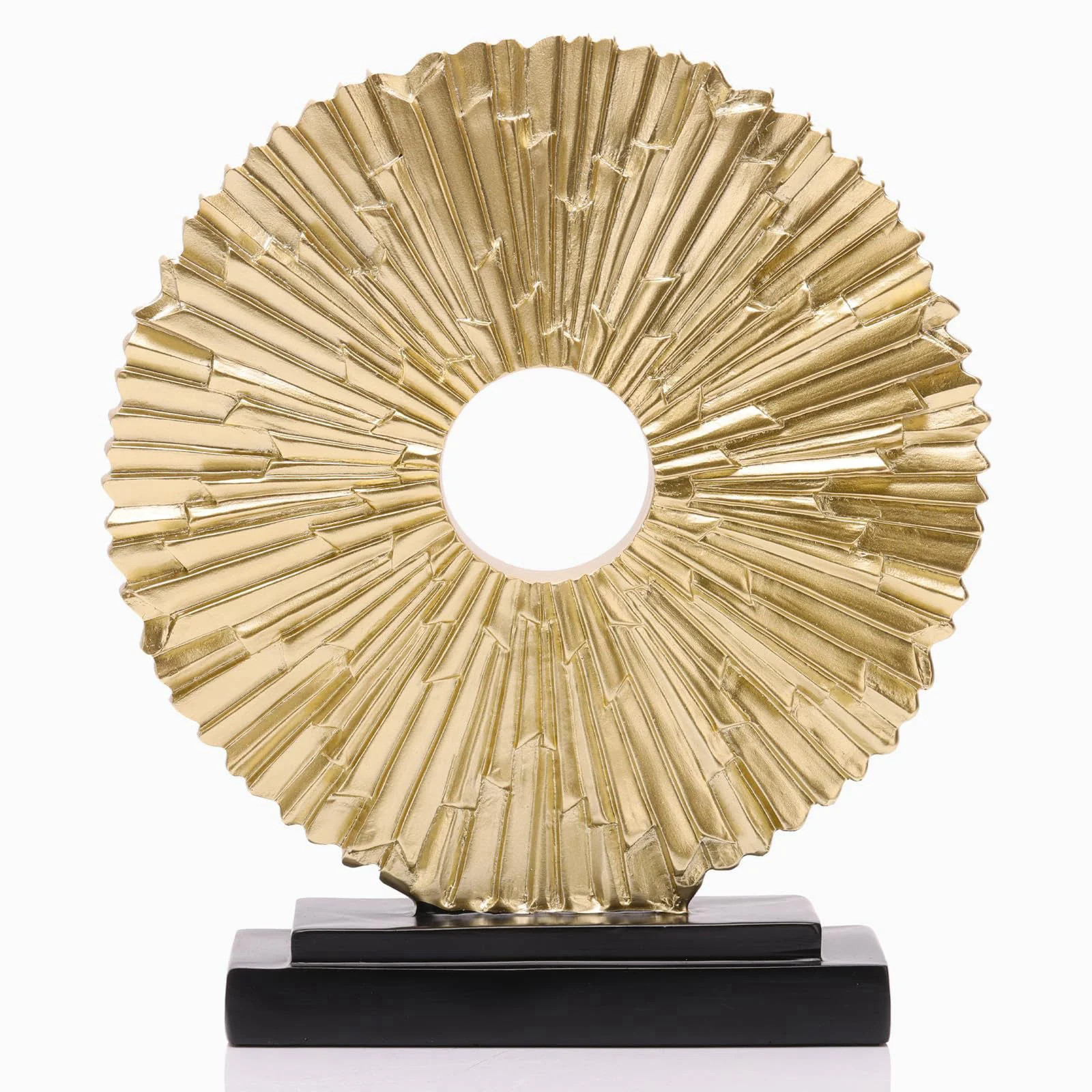 Gold Home Decor Sculpture Unique Round line Statue Modern