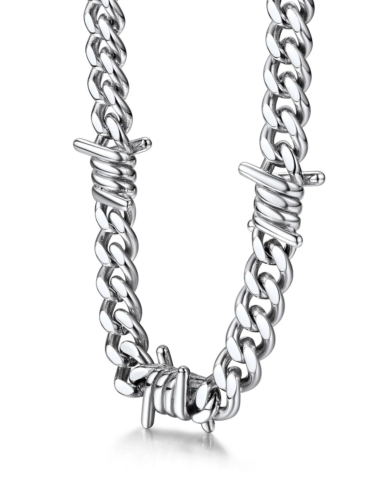 Bestyle Barbed Wire Necklace 5 7 9 12mm Mens Chain Necklaces