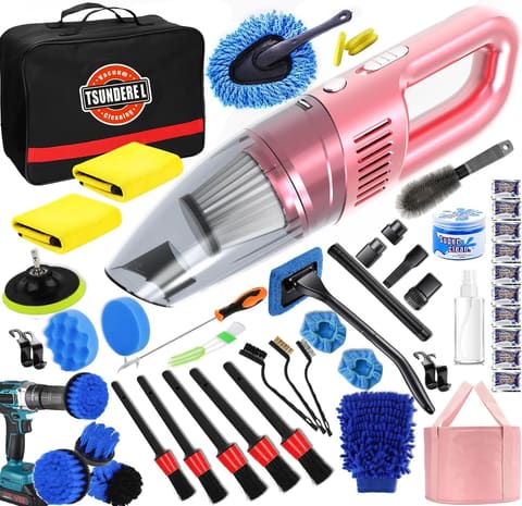 51 Pcs Car Cleaning Kit Handheld Vacuum Car Interior