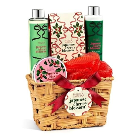 Cherry Blossom Spa Gift Set Bath Body Basket for Women Men