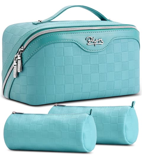 BOYATU Travel Makeup Bag Organizer 180 Open Flat 3 Pcs Make