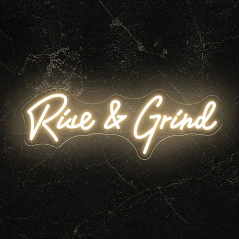 Rise and Grind Neon Sign for Home Office Gym Motivational