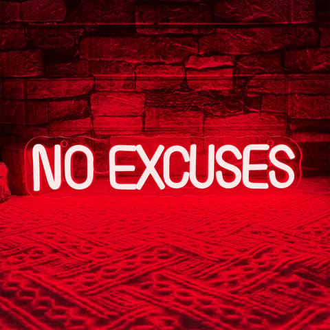 No Excuses Gym Neon Sign GYM Motivational Neon Workout Neon
