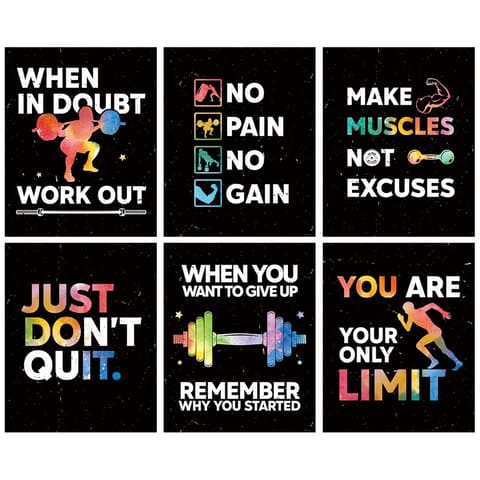 HLNIUC Motivational Gym Wall Art Inspirational Workout Room