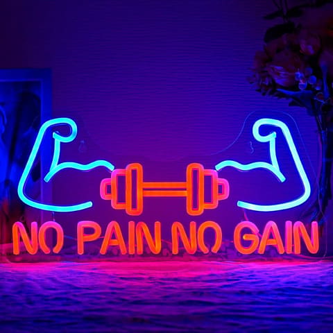 No Pain No Gain Neon Sign for Gym Decor Gym Neon Light