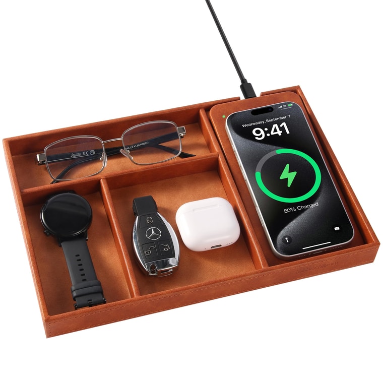 Valet Tray with Wireless Charging Pad