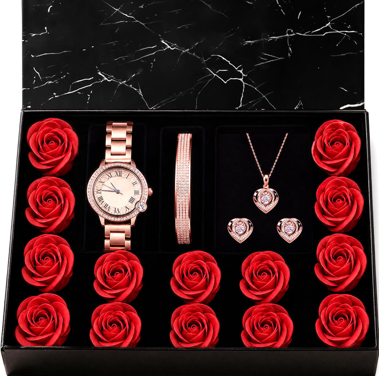 Rose Gold Jewelry Set 4 Pieces