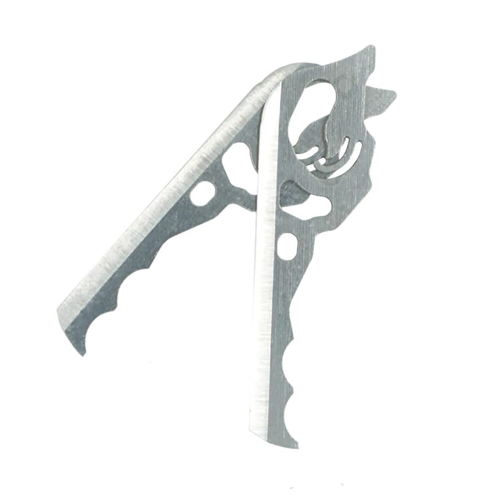 RAGE Hypodermic NC replacement blades in a 3-pack, silver, shown with three sharp, precision blades for professional use