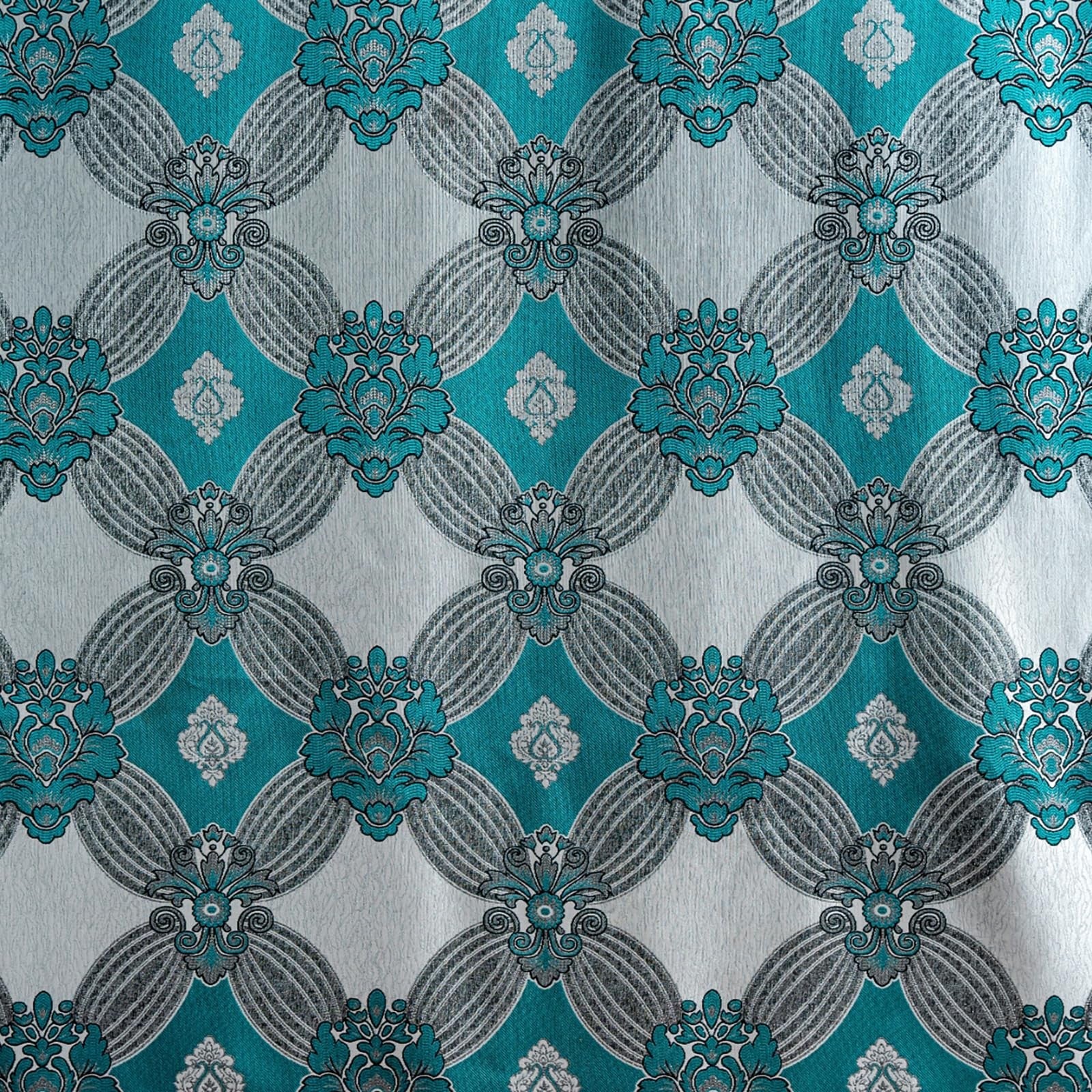 Petrichor elegant curtains set with gold and silver threads, featuring two panels for luxurious window decoration.