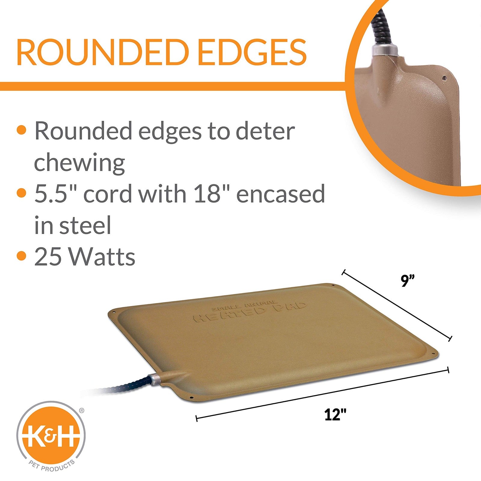 K&H Pet Products small electric heating pad with cover, designed for pets, showing the pad and soft fabric cover.