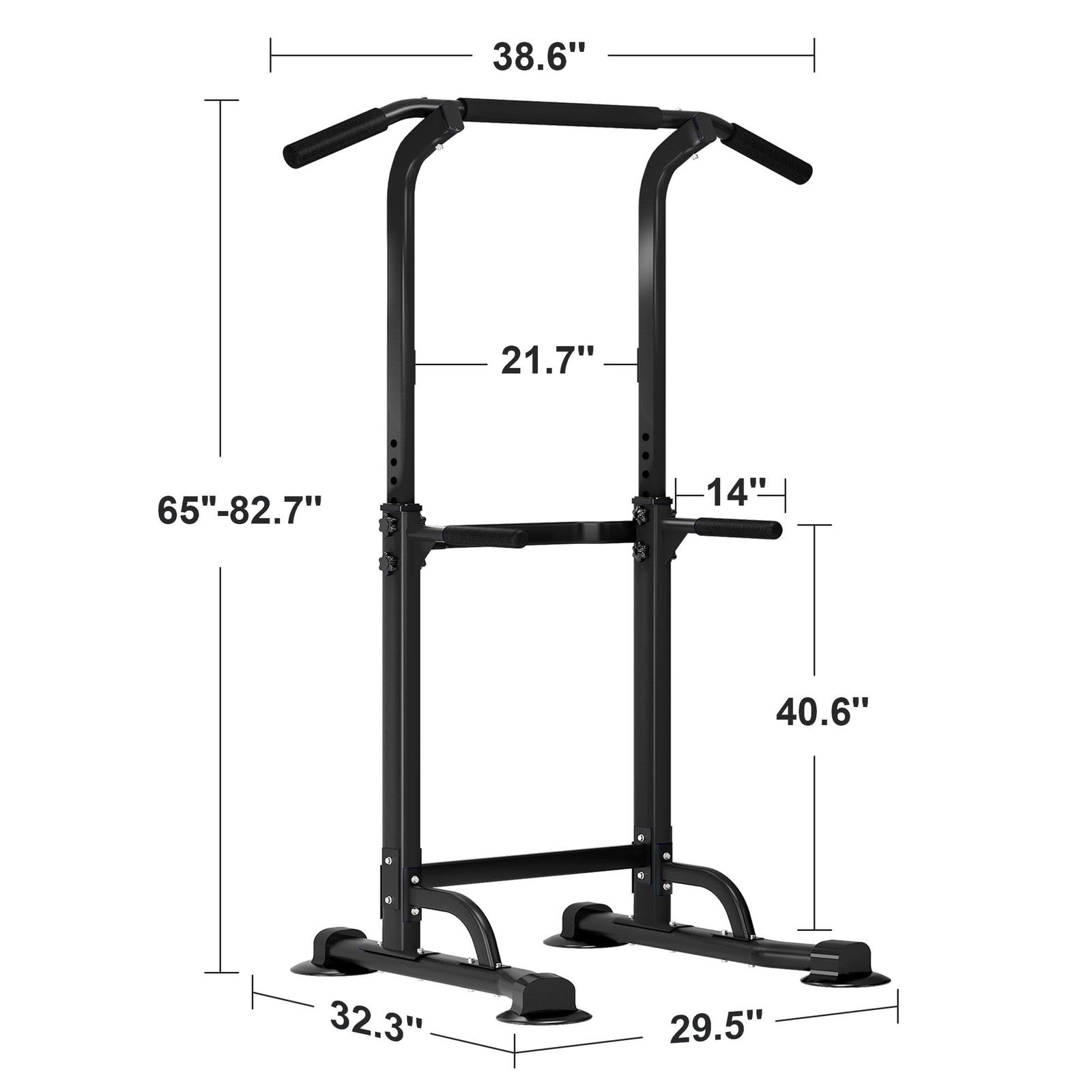 SogesHome power tower with adjustable pull-up bar and dip station for strength training and muscle building.