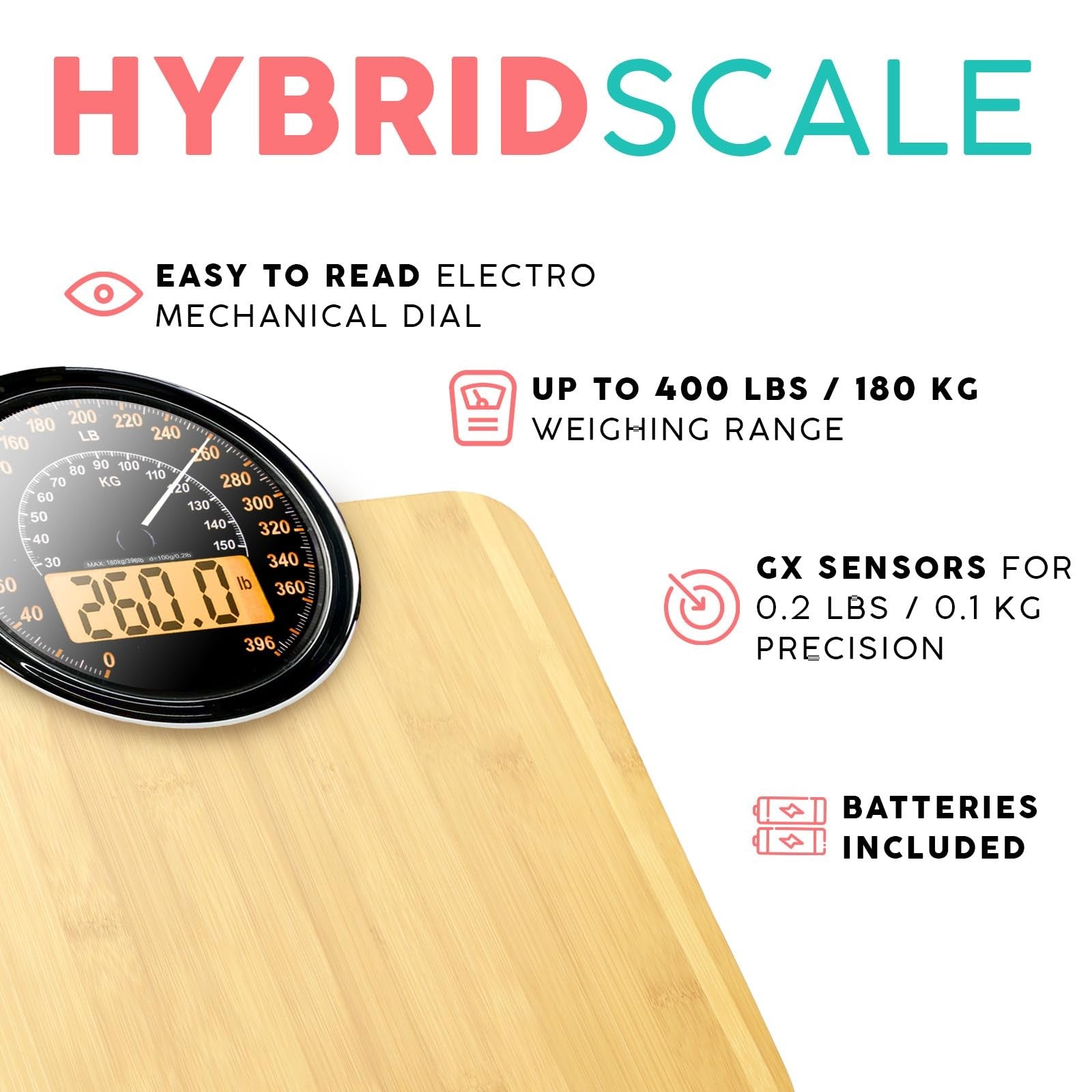 Adamson Hybrid 2-in-1 analog and digital body weighing scale showing a digital display and weight measurement.