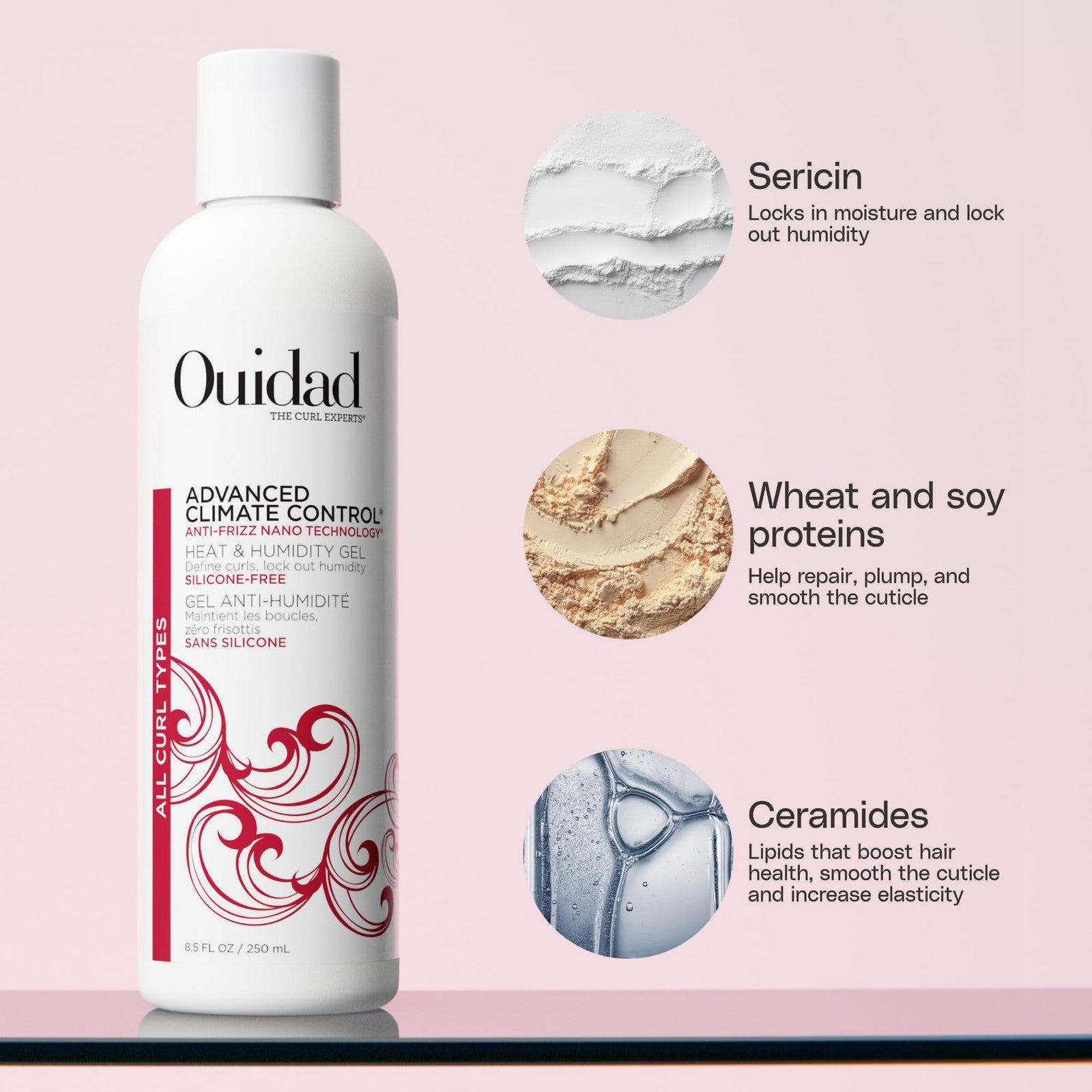Ouidad Frizz-Free Wash Day Hair Care Kit for curly hair, including shampoo and conditioner for anti-frizz treatment.