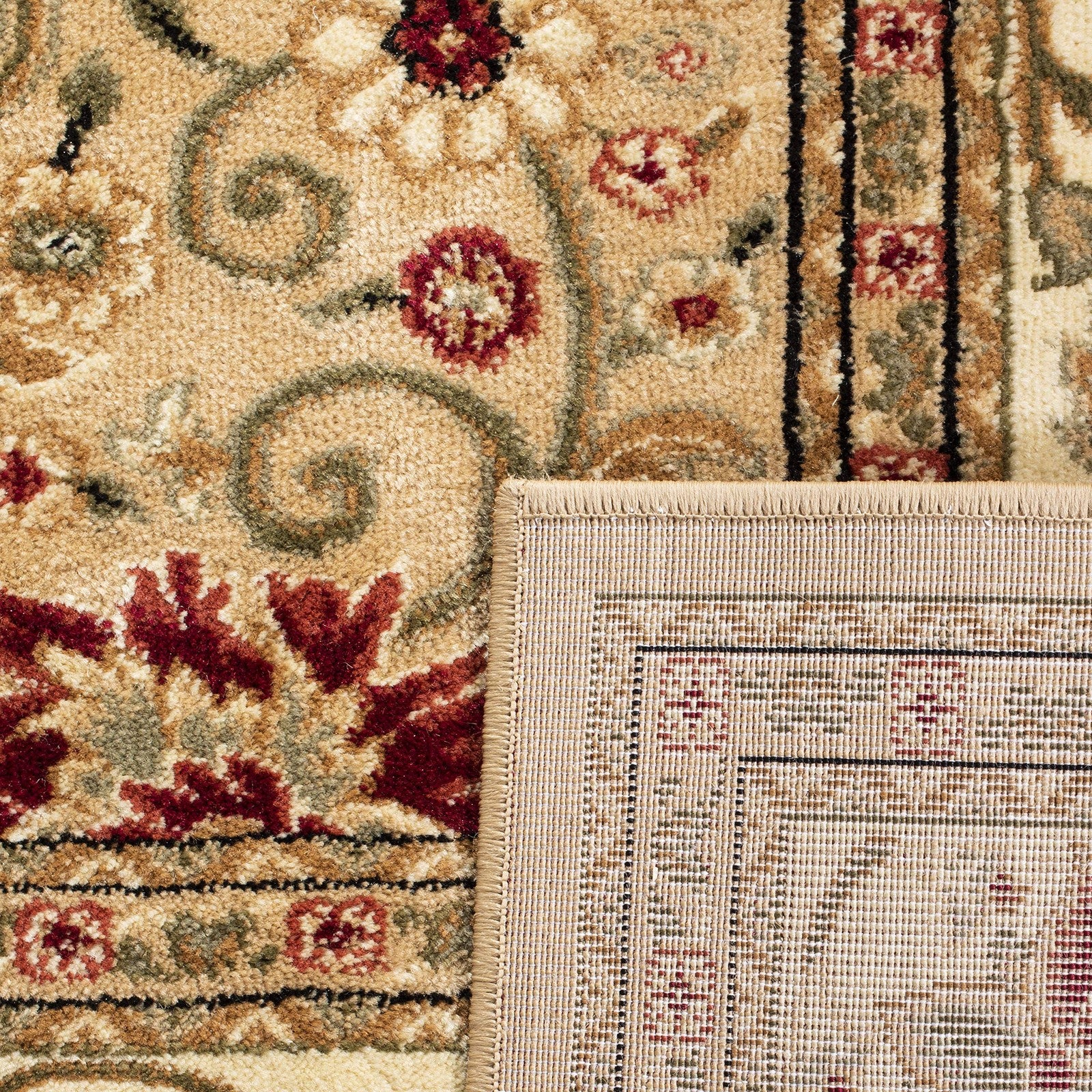 Safavieh Lyndhurst beige and ivory traditional accent rug measuring 23x4 feet with intricate pattern and soft texture.