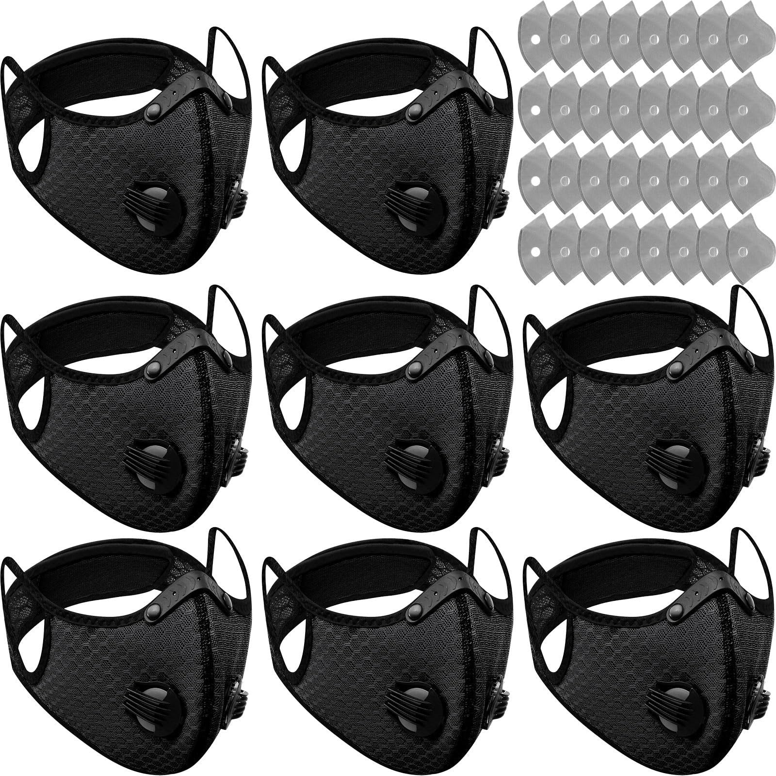 Threlaco 8-pack breathable reusable dust masks with activated carbon filters, designed for respiratory protection and comfort.