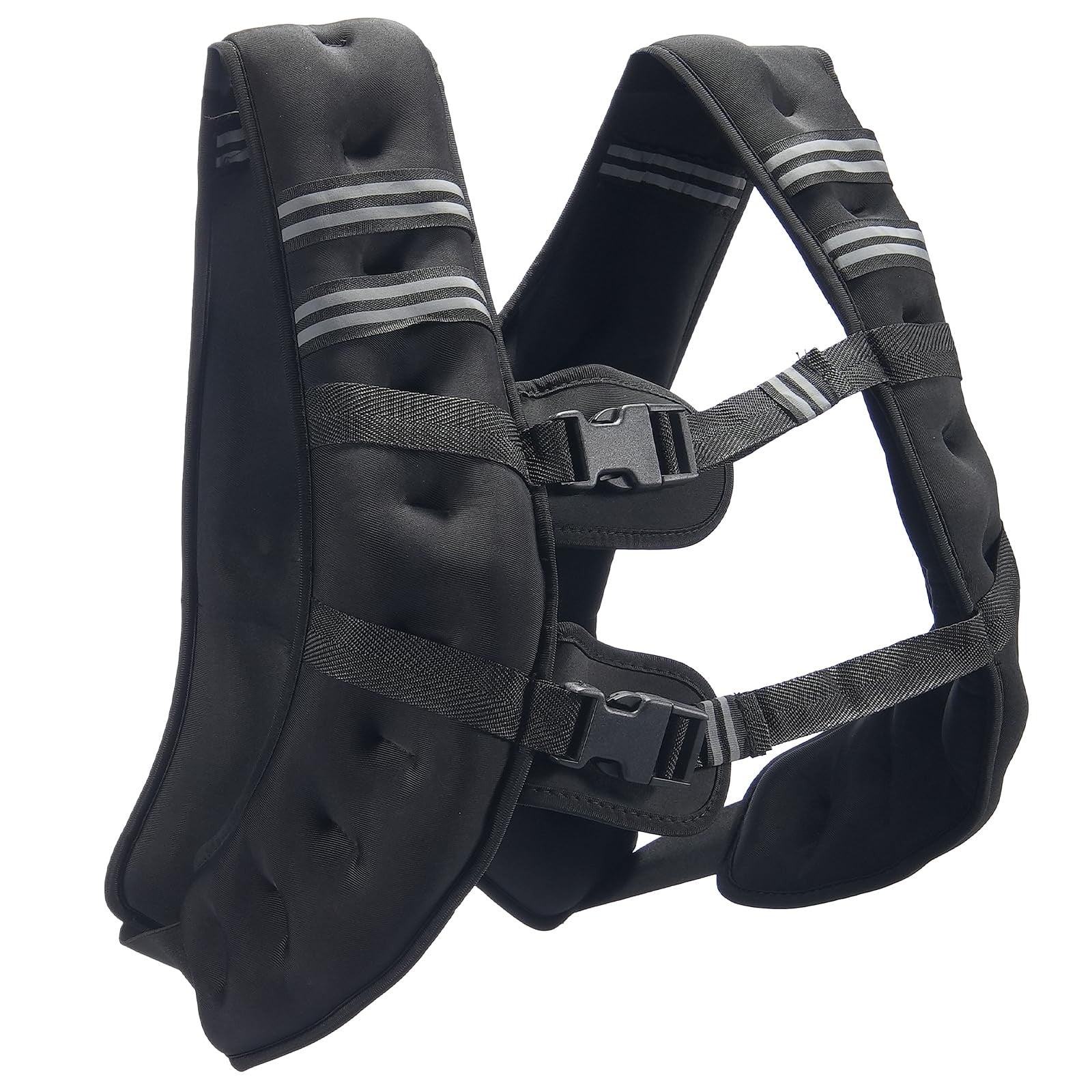 VEVOR weighted vest with 30 lbs weight, adjustable straps, reflective stripe, designed for fitness and strength training.