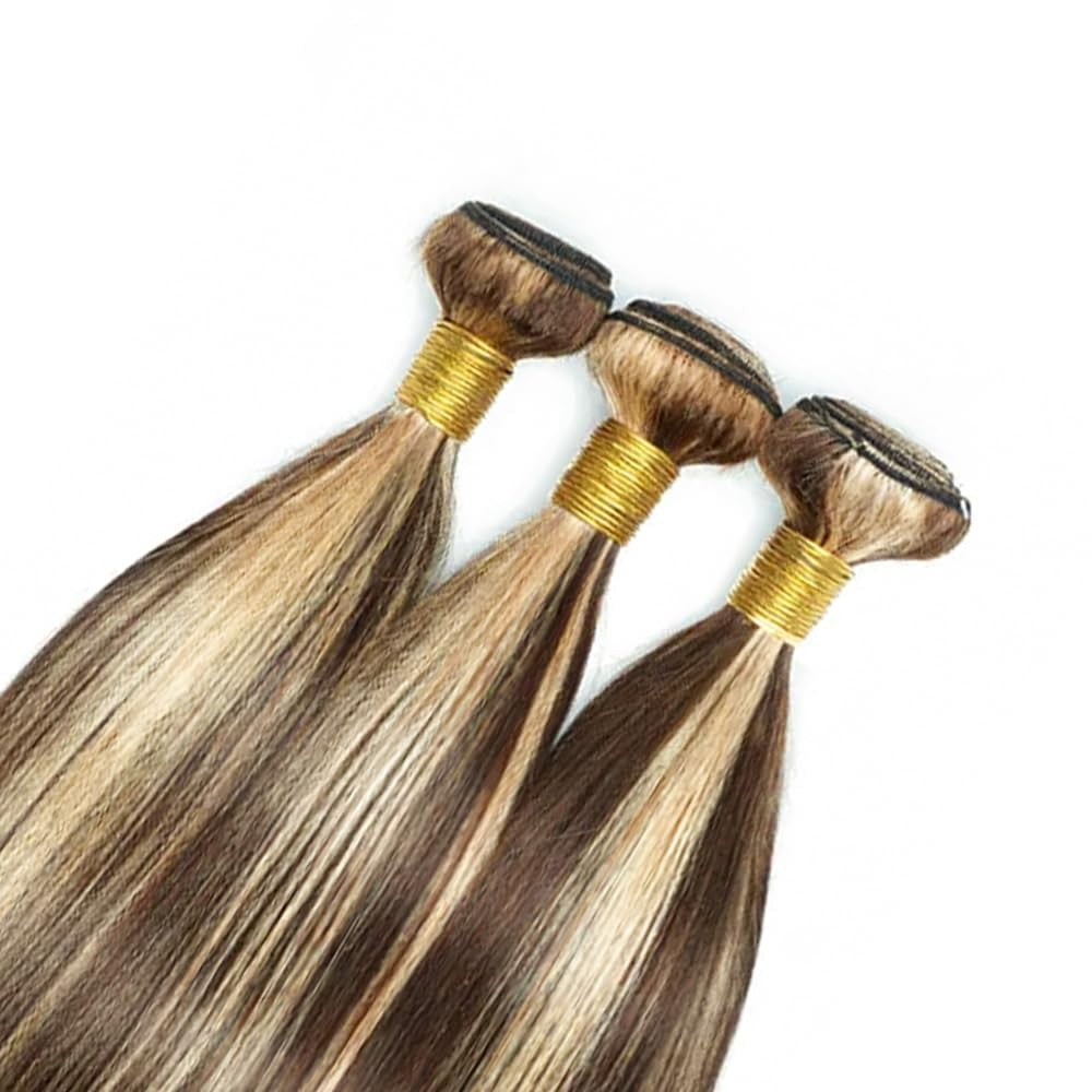 Biliisyff blonde Brazilian virgin human hair bundles in P4/613 straight style displayed in the image.