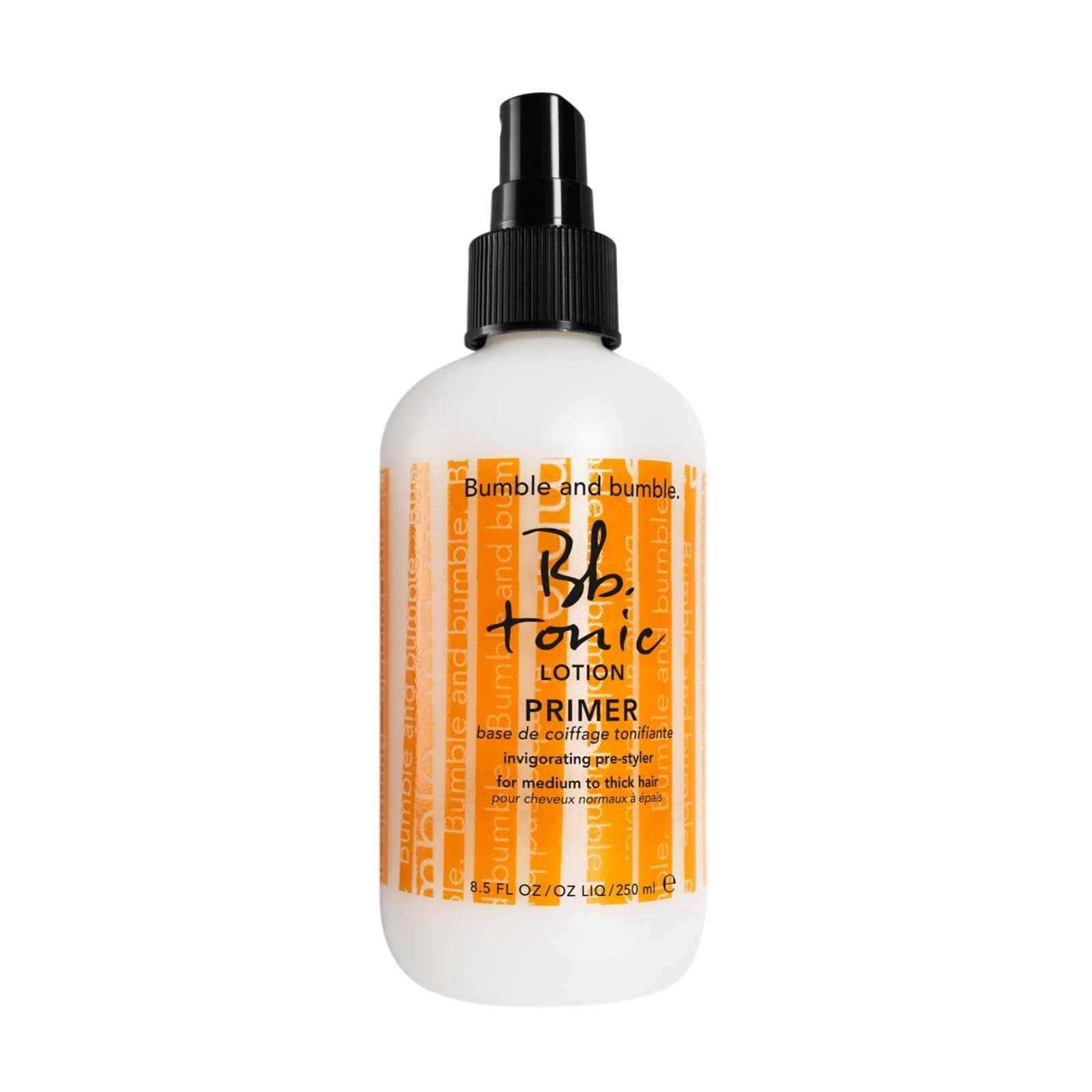 Bumble and bumble Tonic Lotion Tea Tree Oil Primer for detangling and refreshing hair, 8oz bottle shown.
