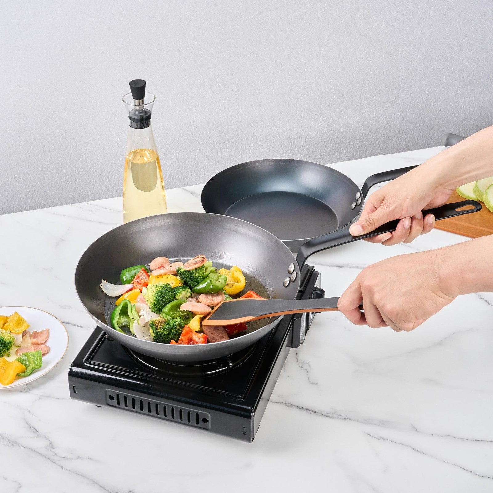 Restaurantware Met Lux 12-inch lightweight fry pan with triple-rive design, induction-ready cookware for versatile kitchen use