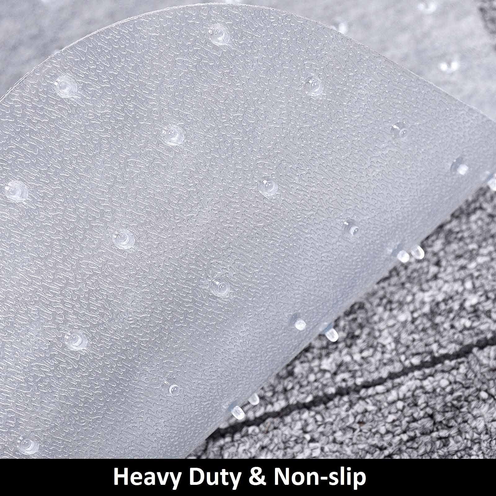 AiBOB chair mat for low pile carpet floors, 53x45 inches, flat design without curling, clear plastic material, suitable for office use