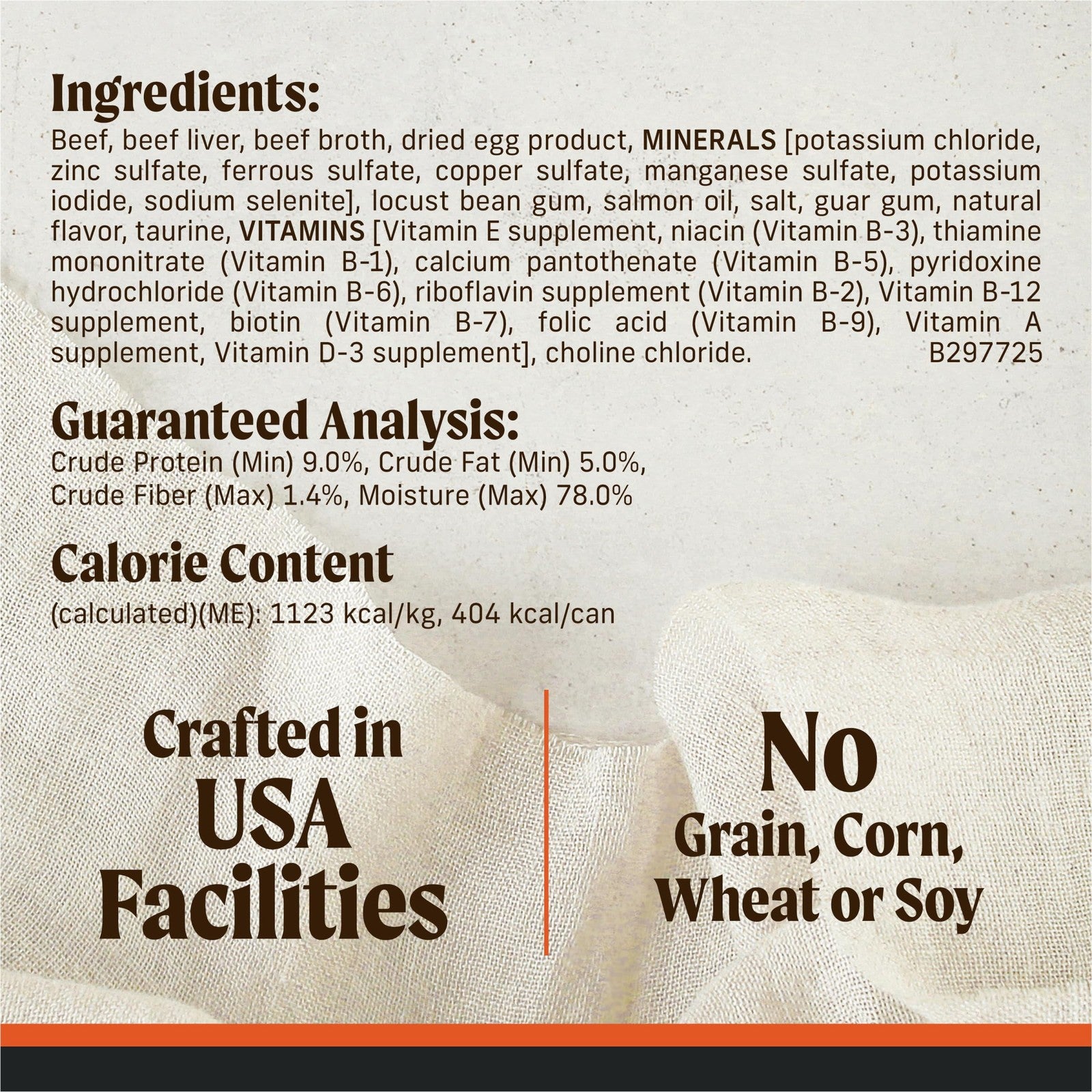 Merrick Grain Free Natural Canned Dog Food featuring Texas Beef Dinner with real beef and wholesome ingredients.