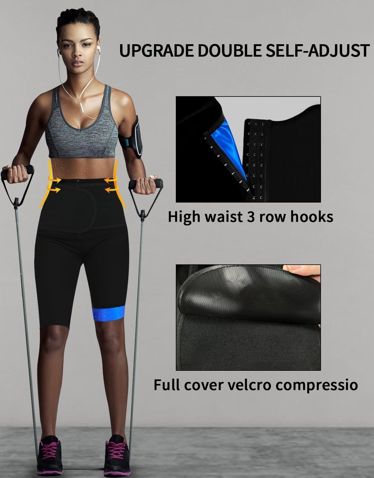 QZSH women's sauna pants, high-waist slimming leggings for workout and fitness, made of sweat-enhancing material