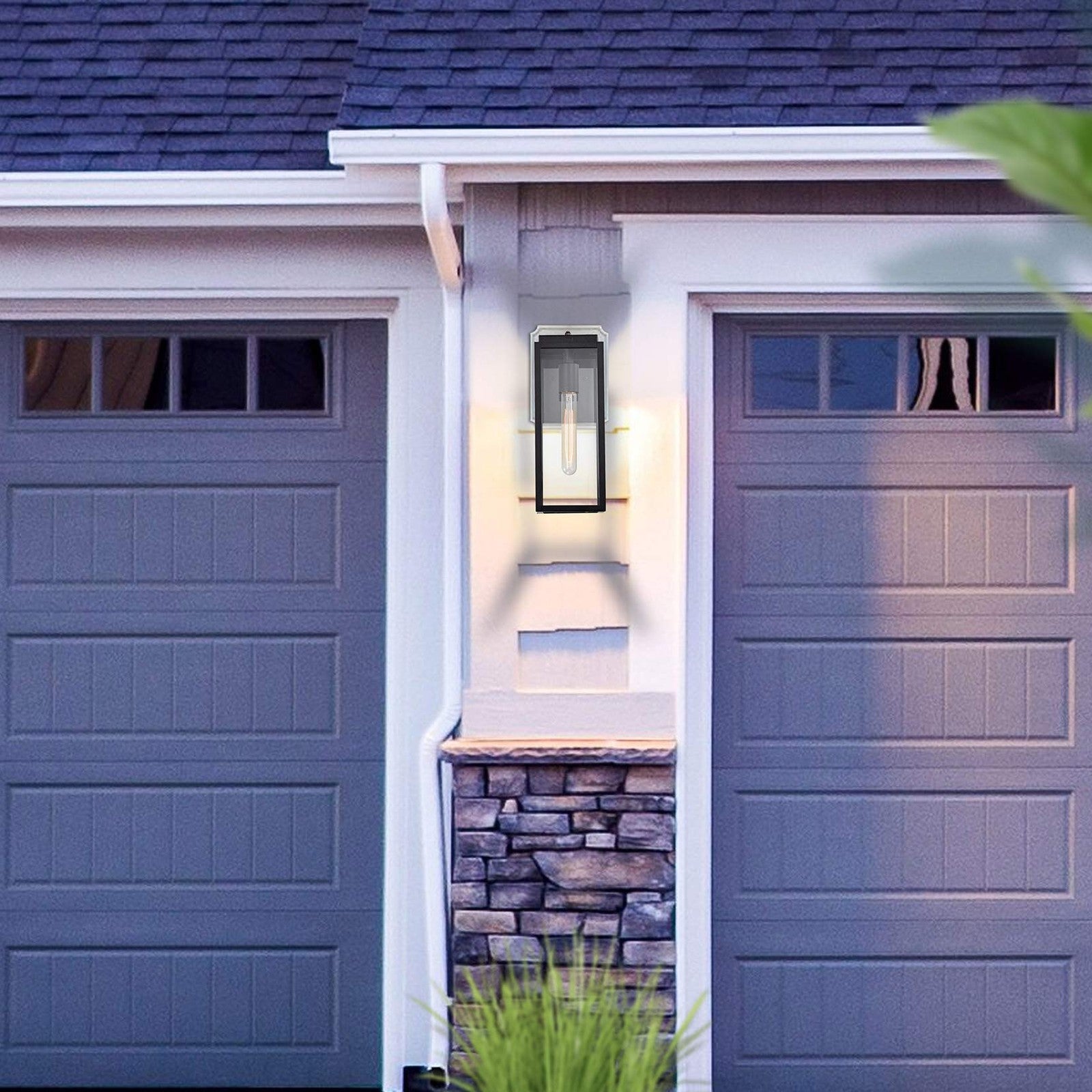 Dusk to Dawn outdoor wall mount lantern by Micsiu, 14.5-inch exterior lighting fixture with classic design and metal finish.