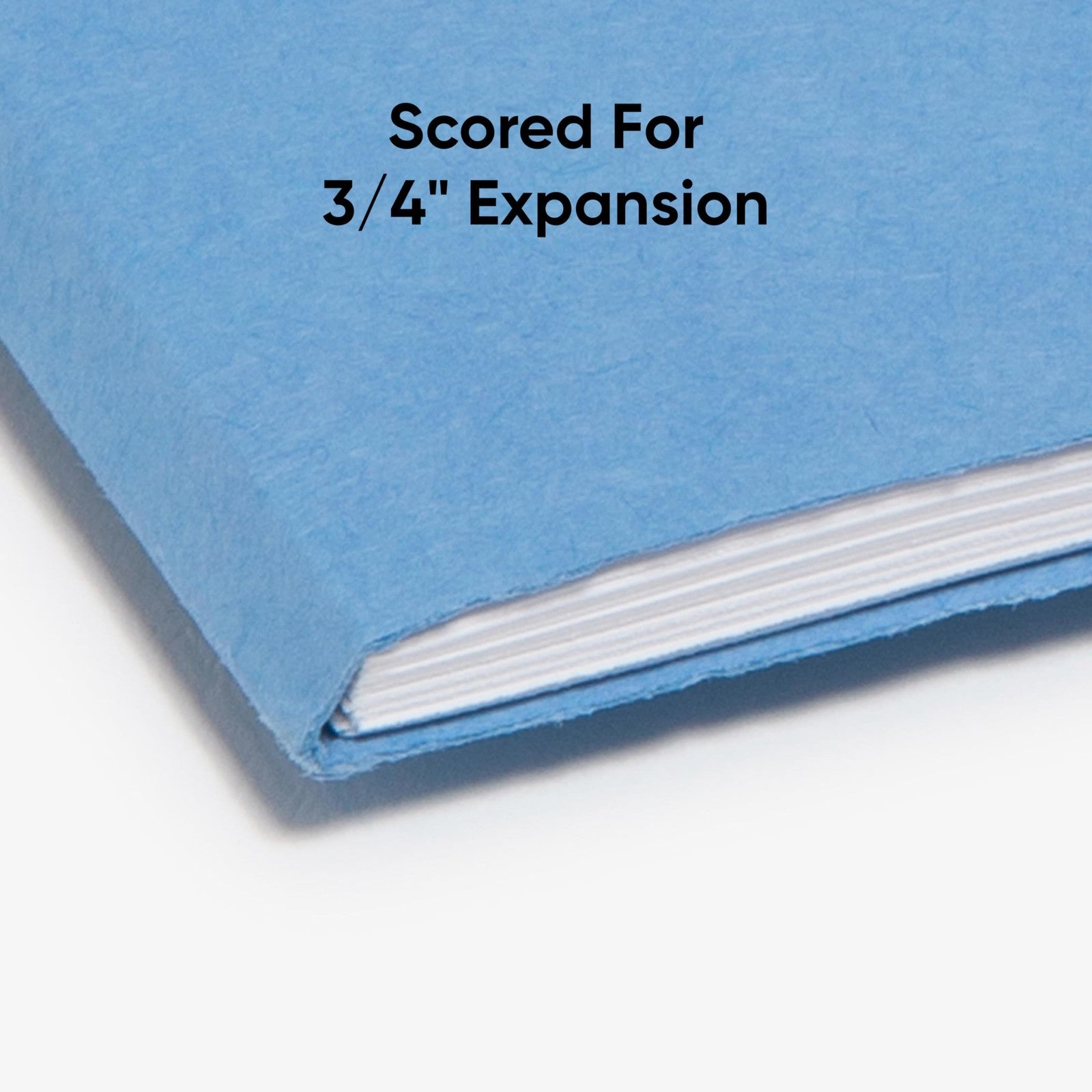 Blue Smead reinforced fastener file folders with 1/3-cut tabs, letter size, and two fasteners for organized document storage.