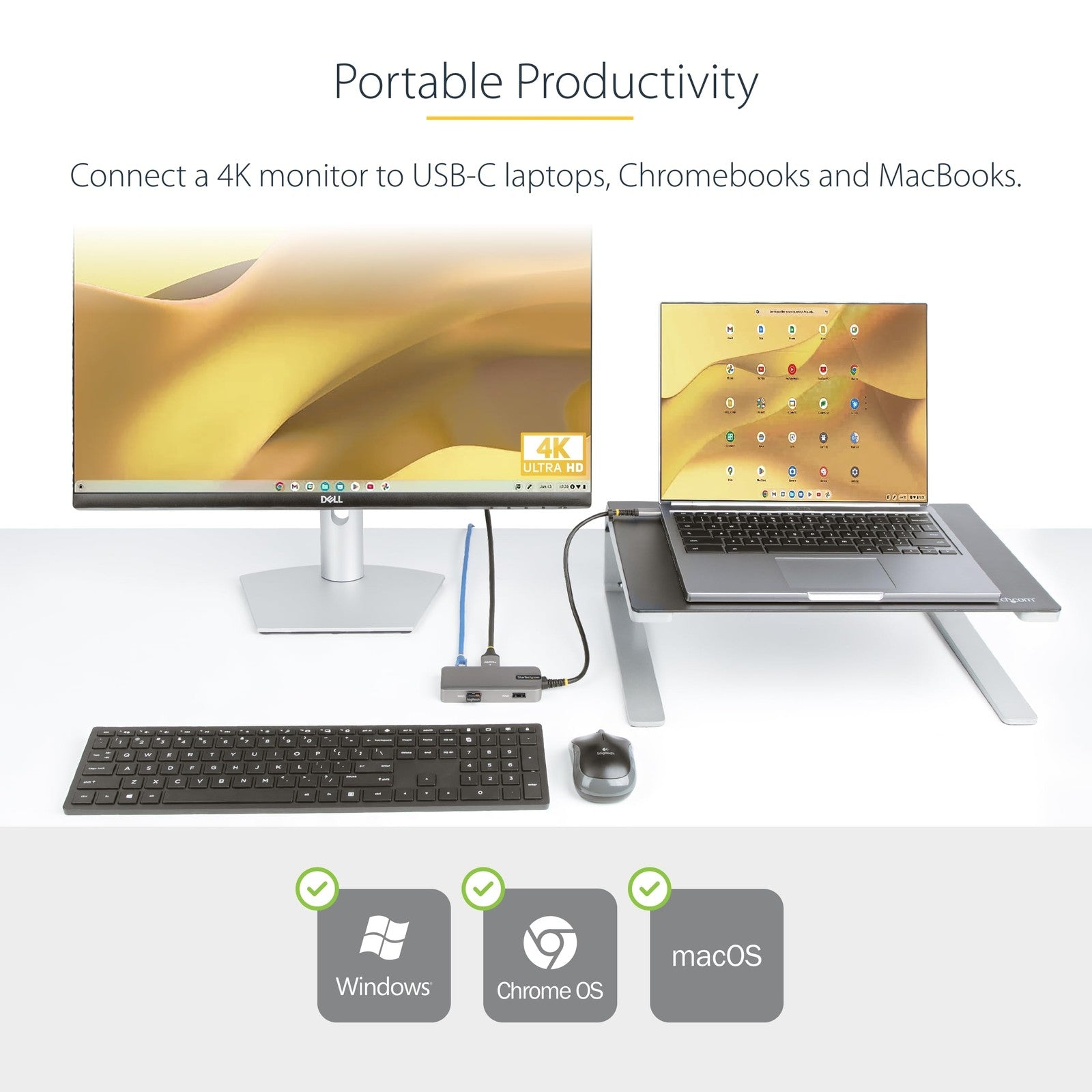 StarTech.com USB-C docking station for MacBook Pro M1 M2 M3 M4 and Windows with 4K video output and multiple ports
