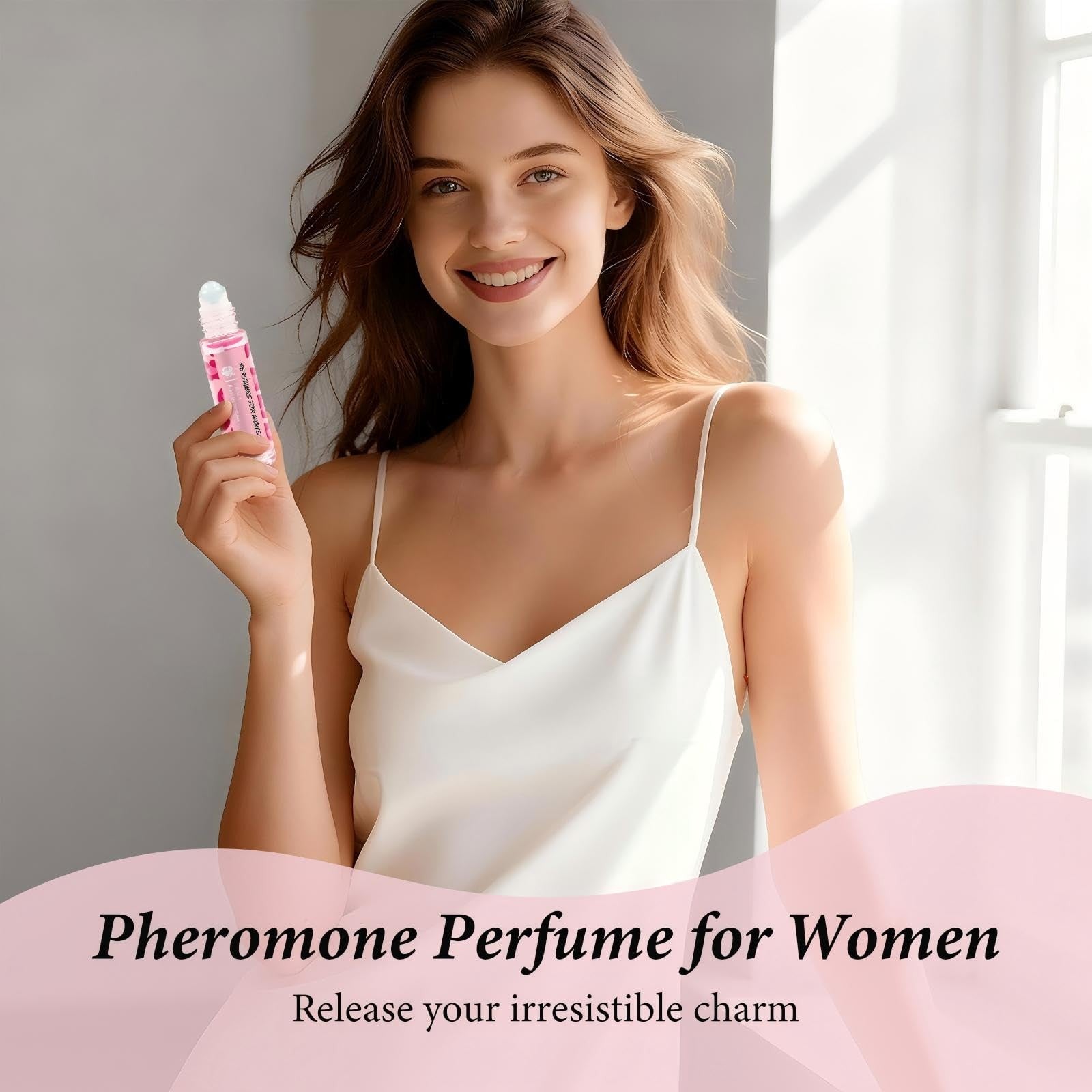 DIBALA women's pheromones perfume roll-on oil, 10ml, featuring a sleek bottle with natural scent and long-lasting fragrance.