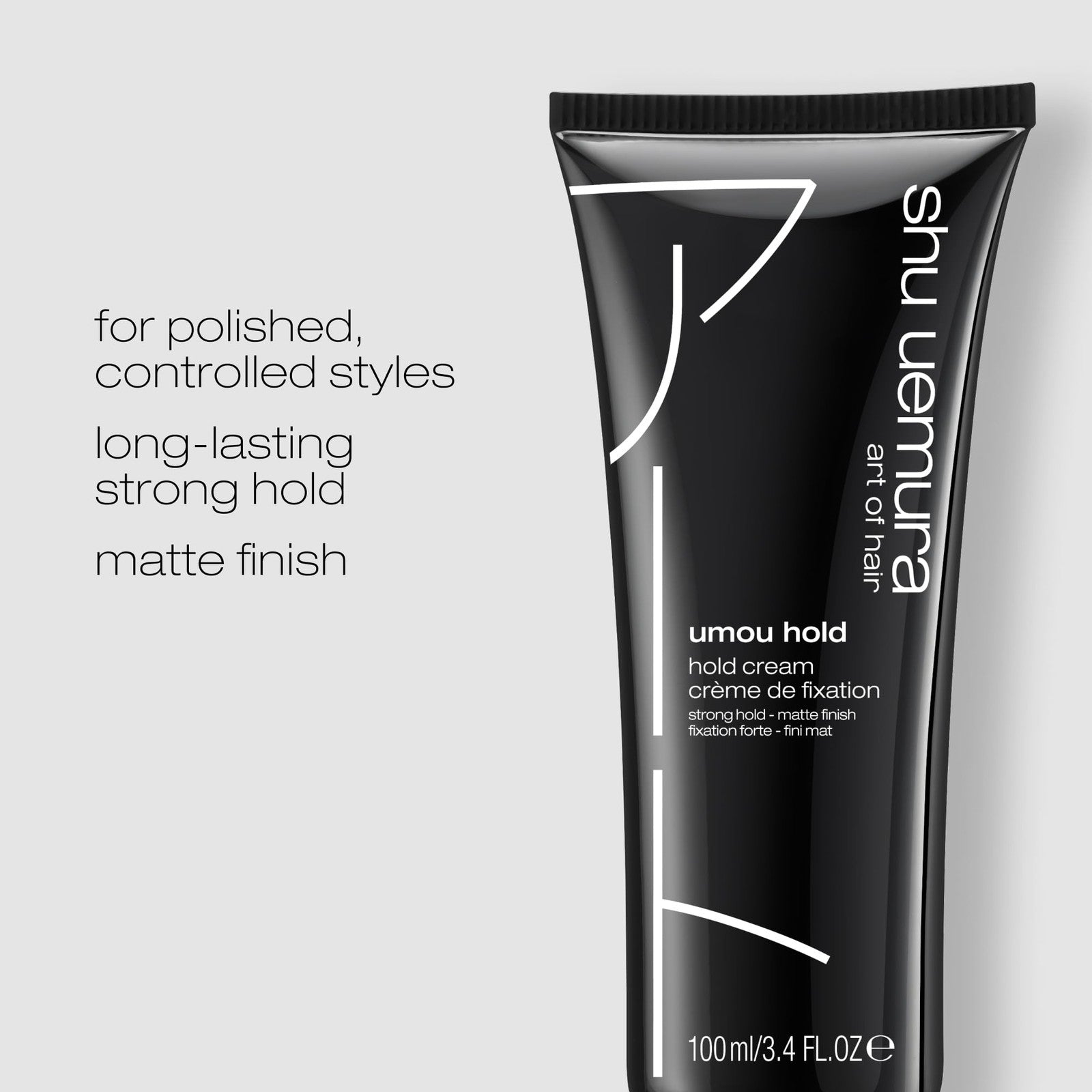 Shu Uemura Art of Hair Umou Hold Hair Cream in a jar, showing the product label and cream texture on a white background.