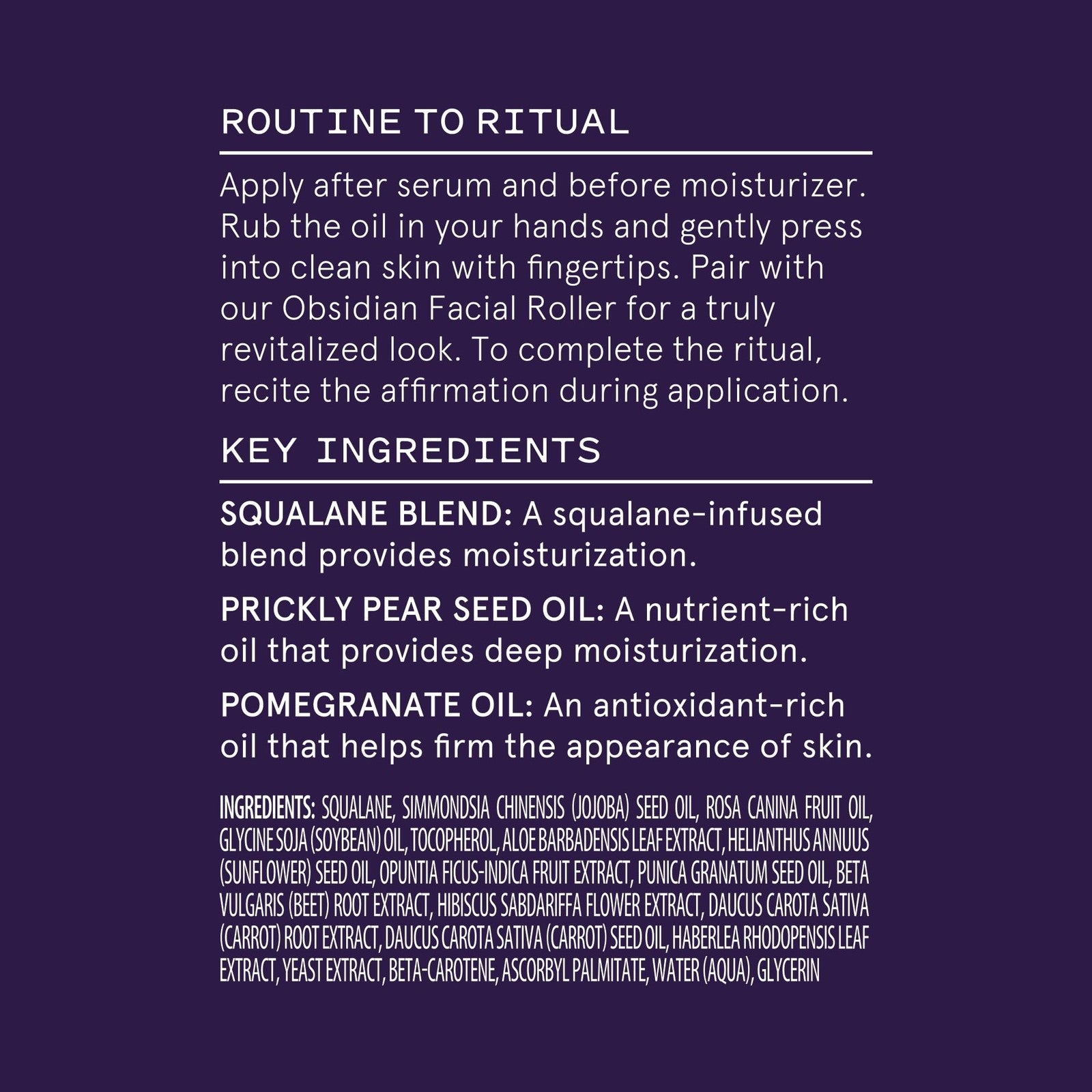 Keys Soulcare Deeply Replenishing Squalane Facial Oil bottle with dropper, hydrating skincare product for overnight skin nourishment.
