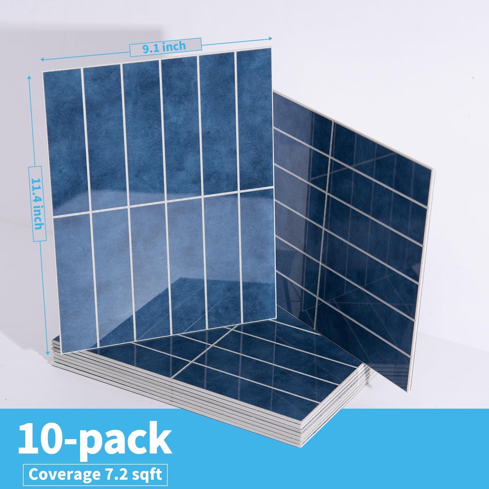 Art3d faux marble peel and stick backsplash tiles in a 10-sheet pack, suitable for kitchen walls and bathroom surfaces.